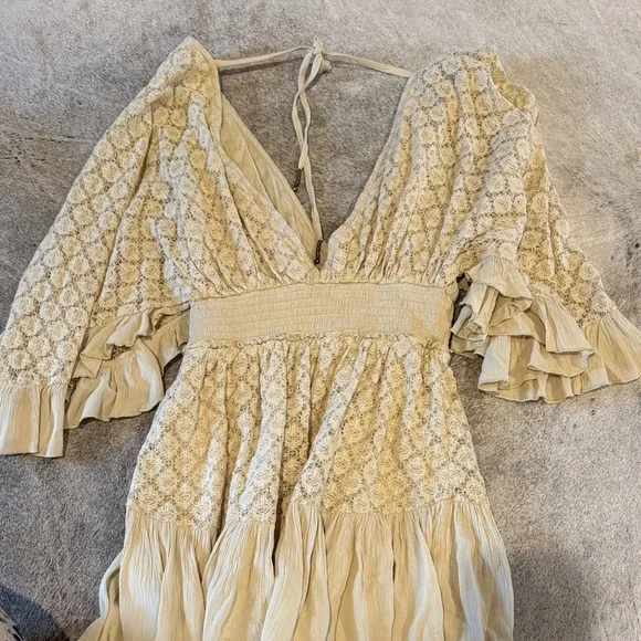 Free People Beige Lace Blouse - Picture 3 of 3